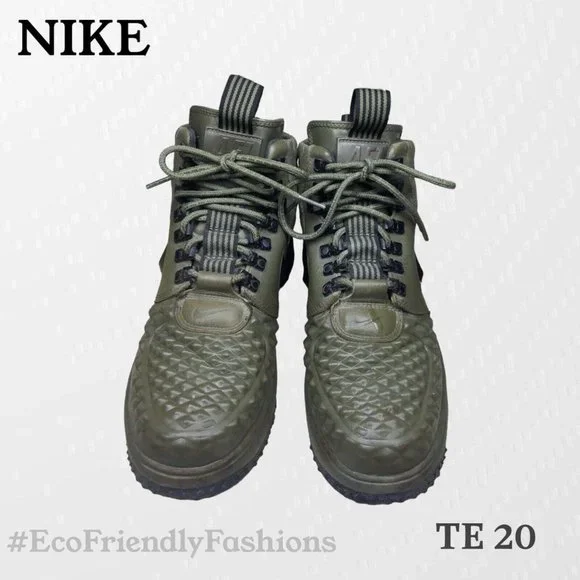 Nike Lunar Force 1 Duckboot Olive Green Leather High Top Athletic Sneaker Size 8